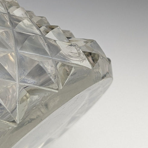 1901 British antique pure silver decorated cut glass vase 598g GE Walton & Co